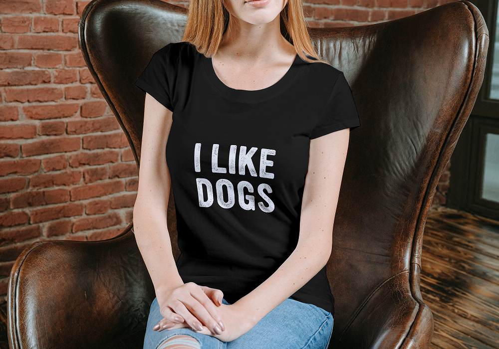 I Like Dogs (Women's Fitted - Stacked Text)