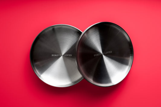 Stainless steel pedestal platter for cats