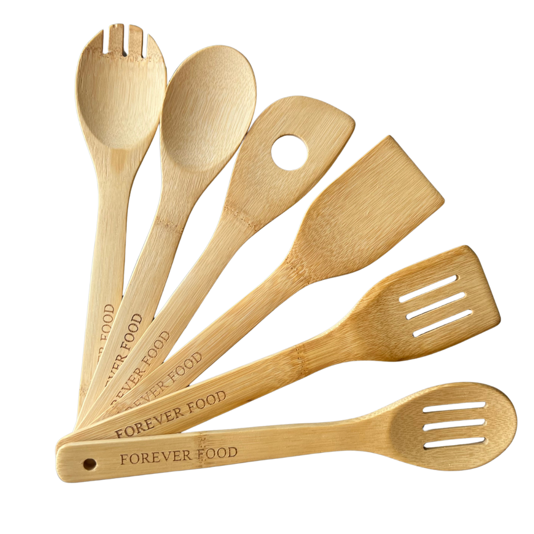 FOREVER FOOD Bamboo Kitchen Utensil Set