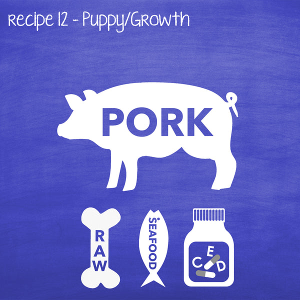 PP12 Raw Pork for Puppies, Lactating & Adult Dogs