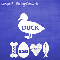 PP15 Raw Duck for Puppies, Lactating & Adult Dogs